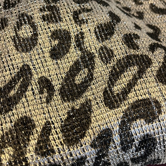 Animal print black gray and silver Ruana with fringe NWT - Picture 7 of 7